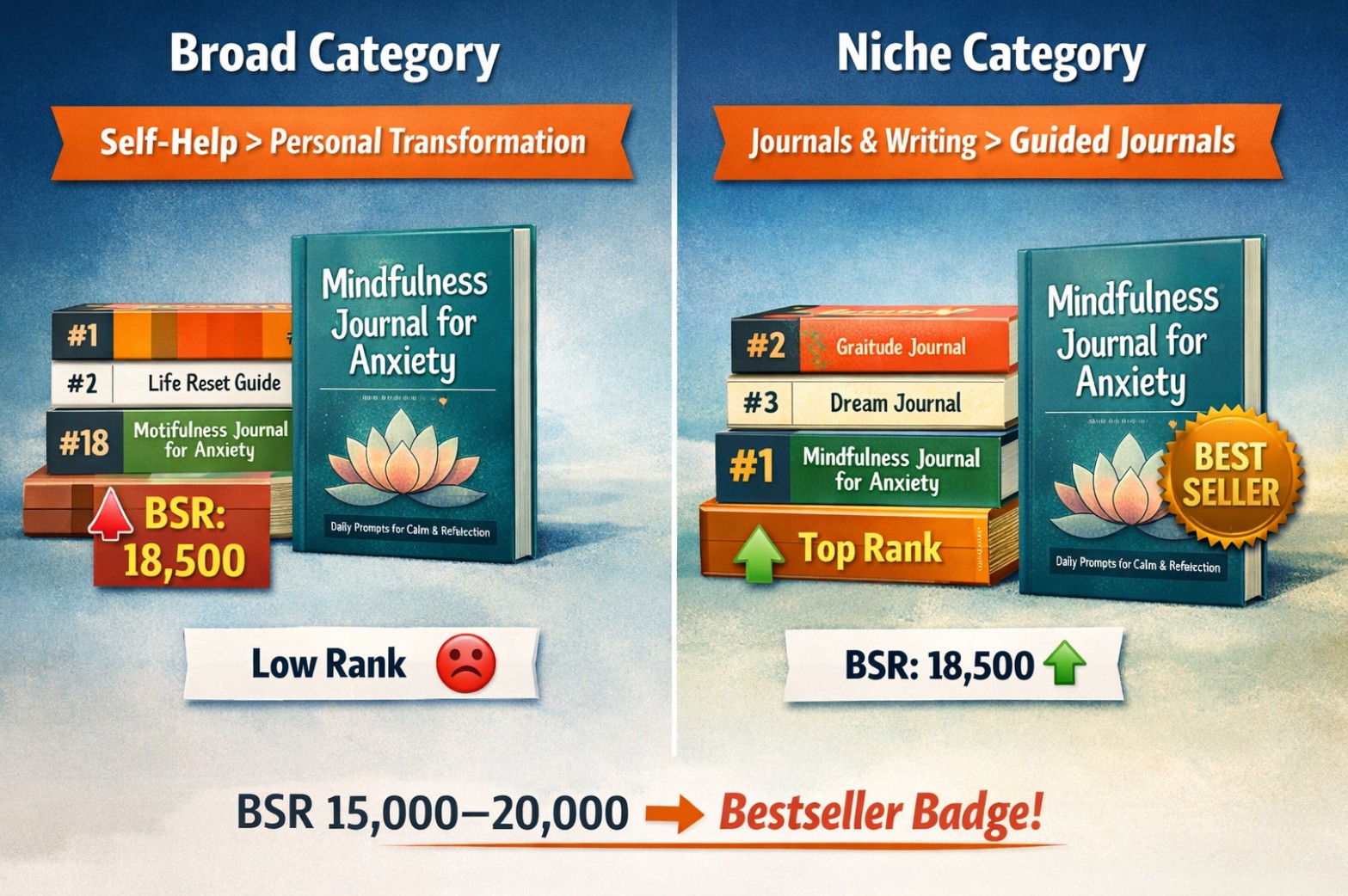 Amazon KDP category example showing how a book can reach a Bestseller badge in a niche category